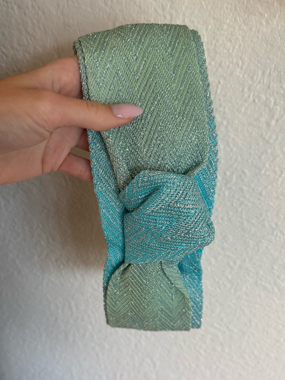 Missoni Turquoise Metallic Knotted Headband